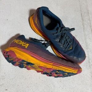 HOKA ONE ONE Torrent 2 Trail Running Shoes Women's 8 Blue Yellow Athletic Gym